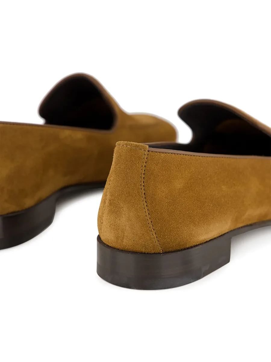 stitch-detailing suede slip-on loafers 8