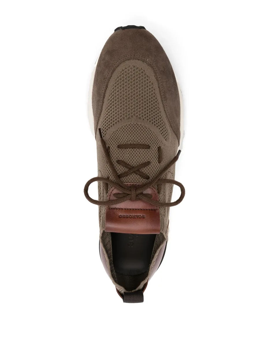 knitted-upper leather sneakers 7