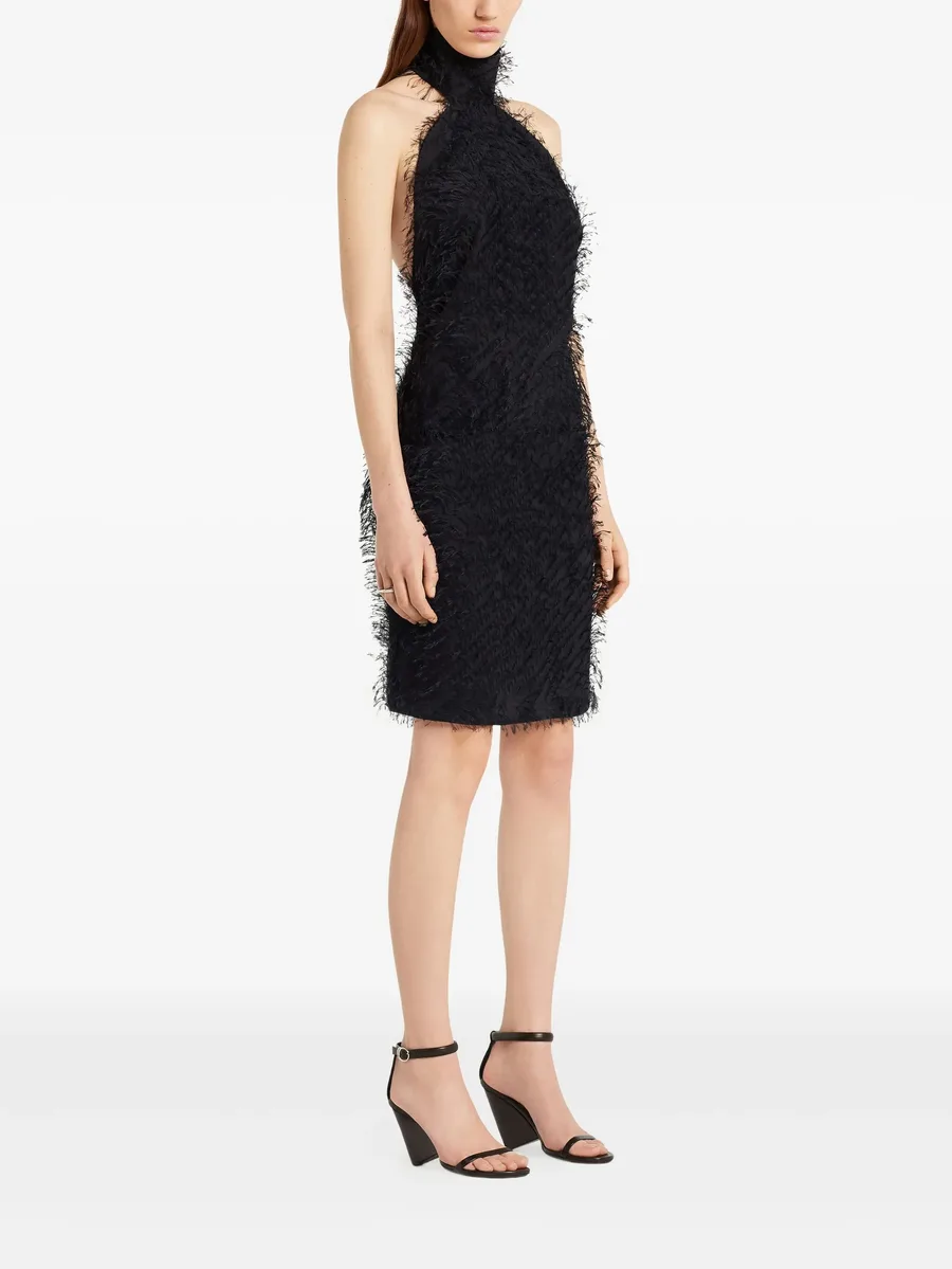 платье с вырезом халтер и бахромой 7