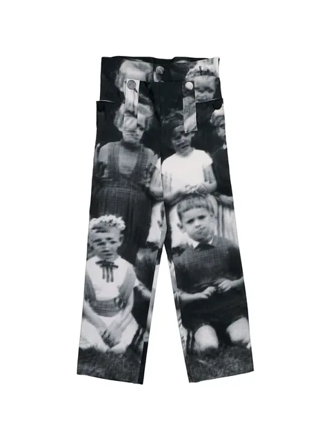 glitch print trousers