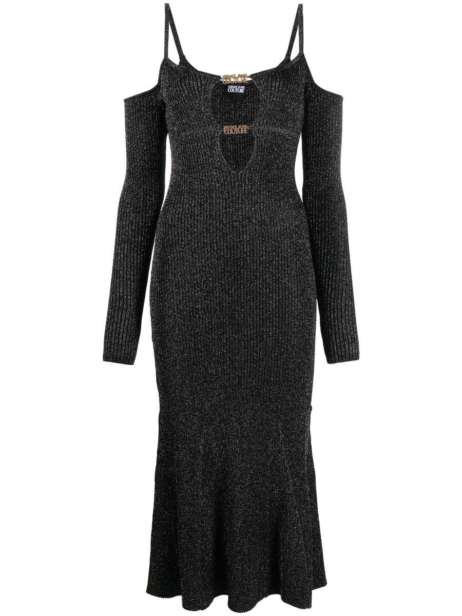 logo cut-out midi dress 1