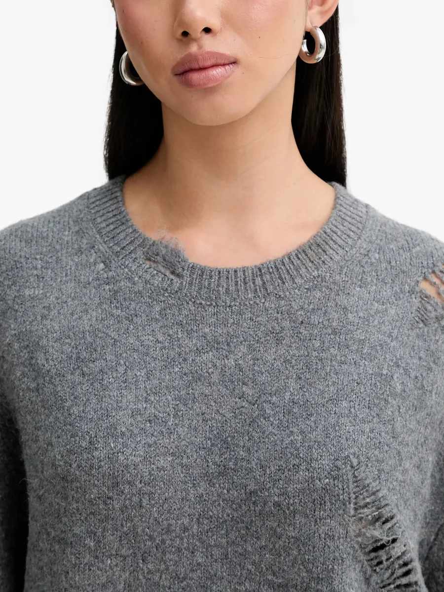 платье с длинными рукавами и эффектом потертости 11