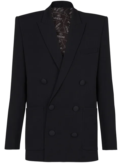 double-breasted wool blazer