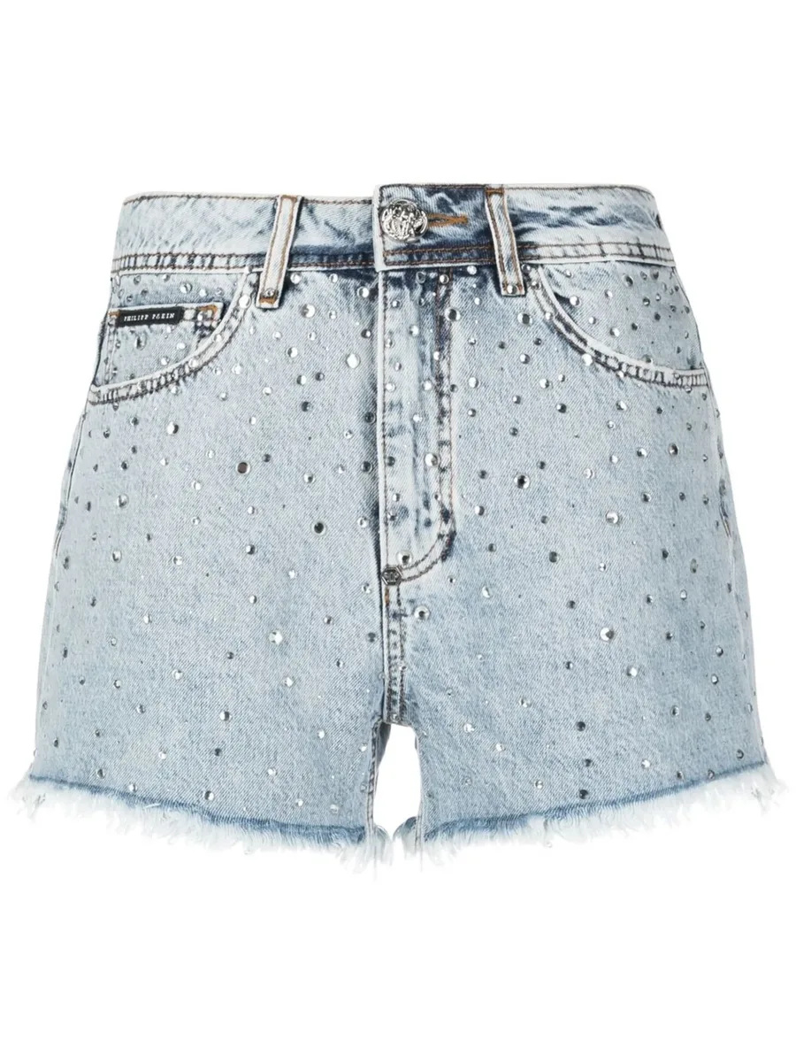crystal embellished mini shorts 1