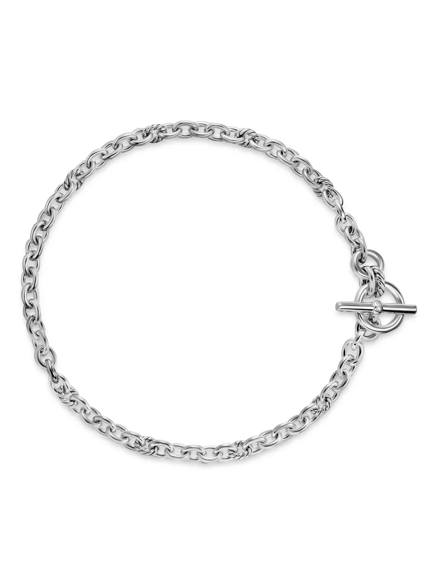 серебряное колье DY Mercer® Petite Toggle Chain с бриллиантами 3