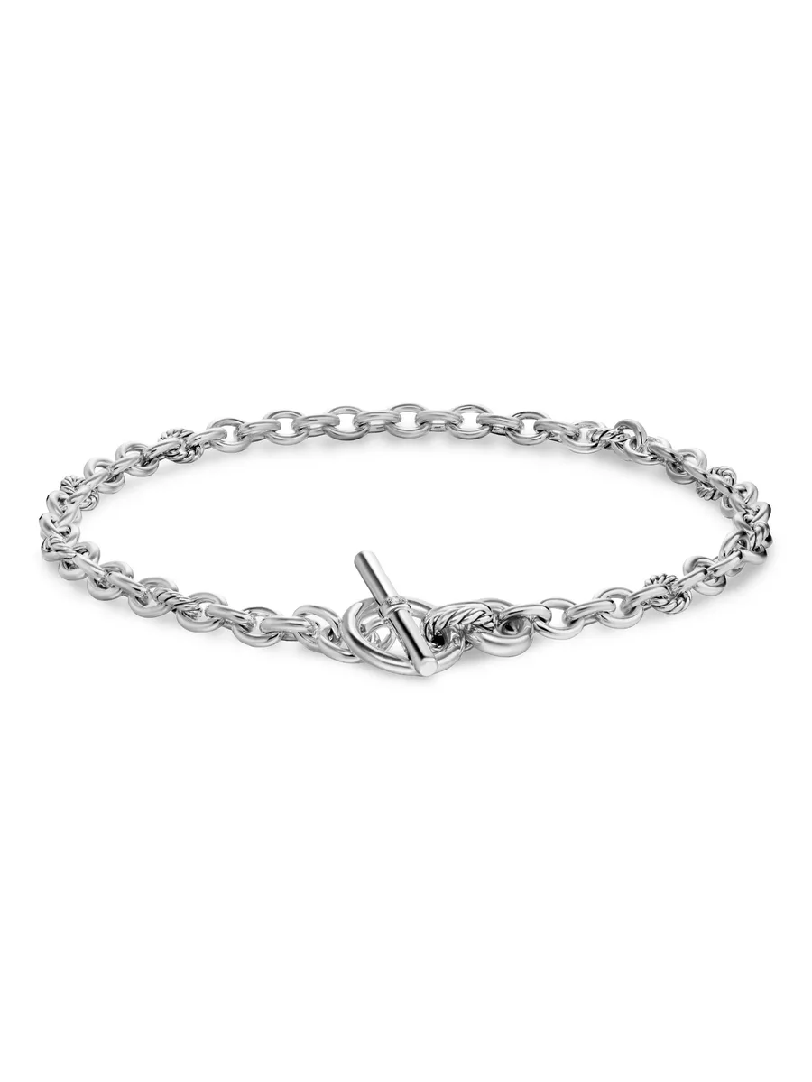 серебряное колье DY Mercer® Petite Toggle Chain с бриллиантами 1