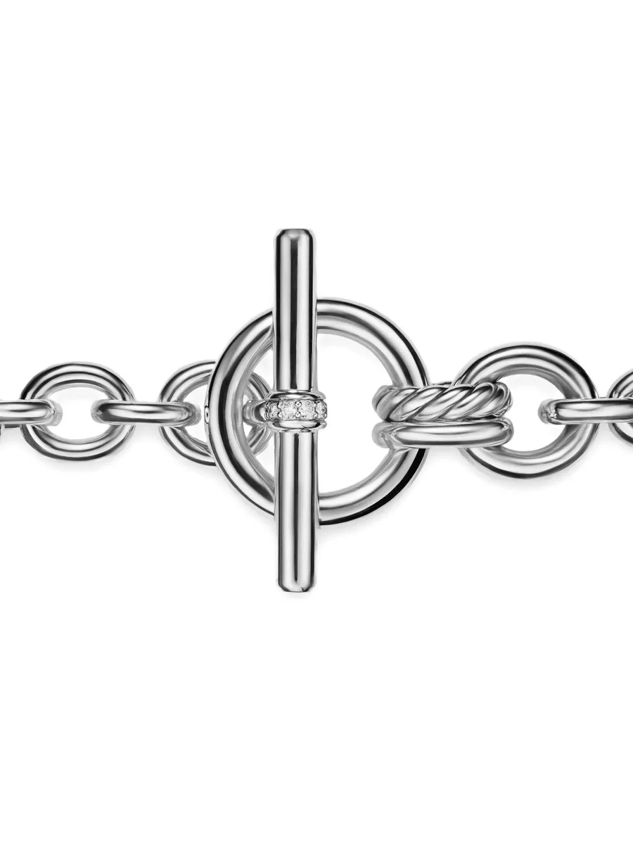 серебряное колье DY Mercer® Petite Toggle Chain с бриллиантами 5