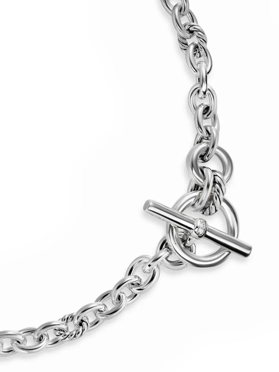 серебряное колье DY Mercer® Petite Toggle Chain с бриллиантами 4