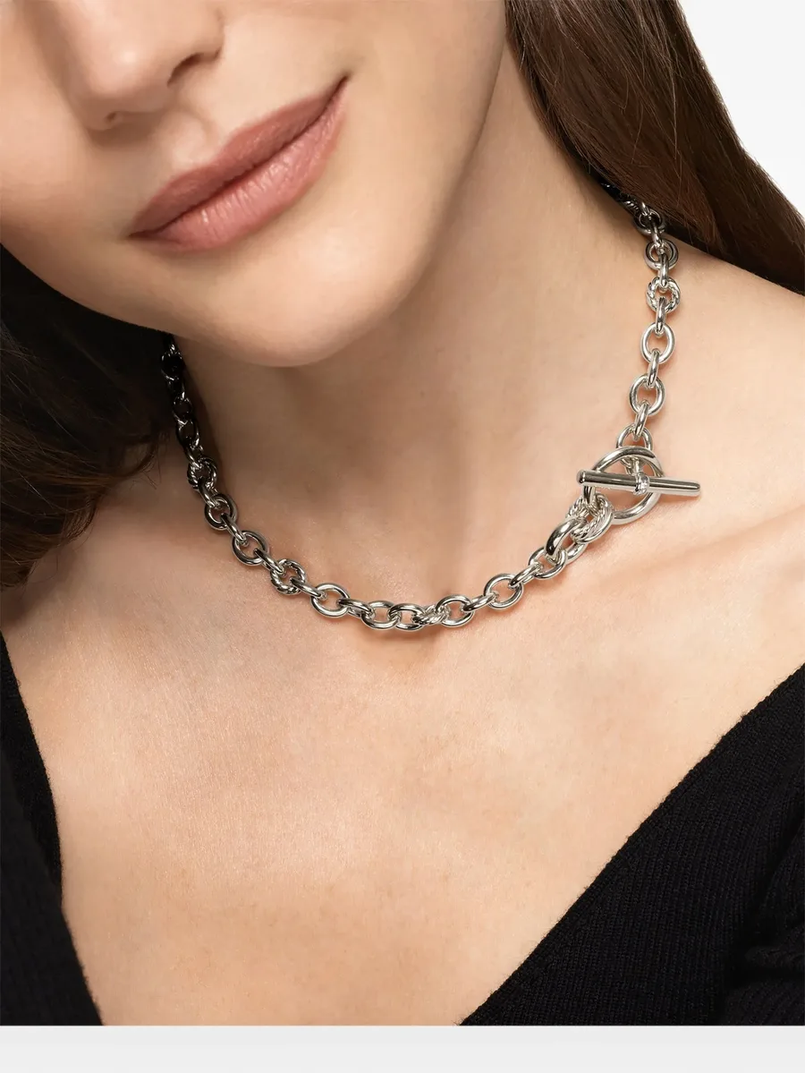 серебряное колье DY Mercer® Petite Toggle Chain с бриллиантами 2