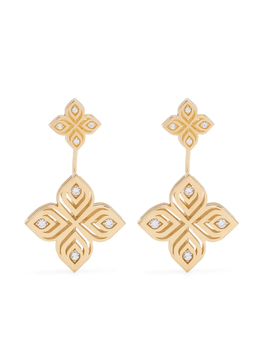 серьги Arabesque Flower из желтого золота с бриллиантами 1