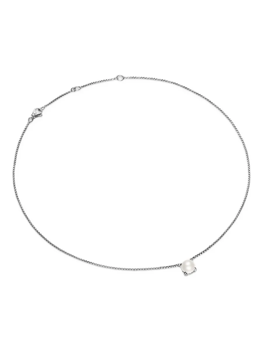 серебряное колье с бриллиантами и жемчугом 3