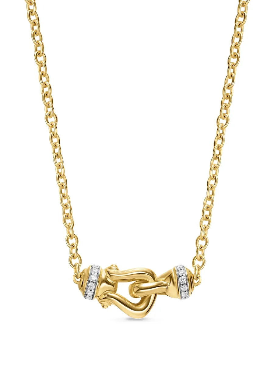 колье Petite Buckle из желтого золота с бриллиантами 1