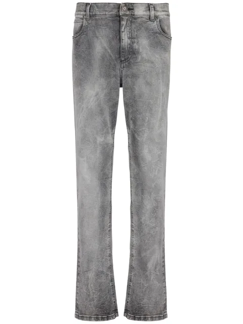 mid-rise straight-leg jeans
