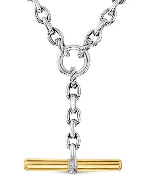 колье DY Mercer® Petite Toggle Chain из желтого золота и серебра с бриллиантами