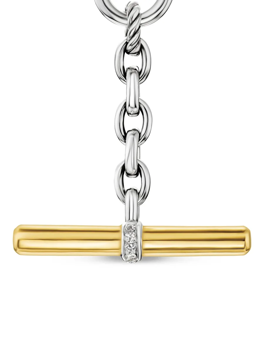 колье DY Mercer® Petite Toggle Chain из желтого золота и серебра с бриллиантами 4
