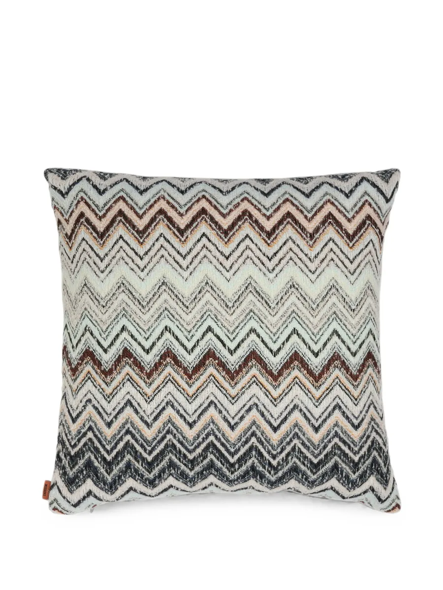 Forest zigzag-knit cushion 1