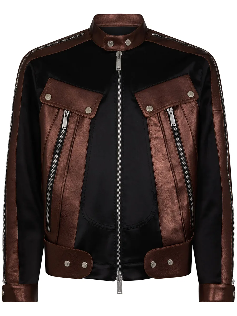 metallic panelled bomber jacket 1