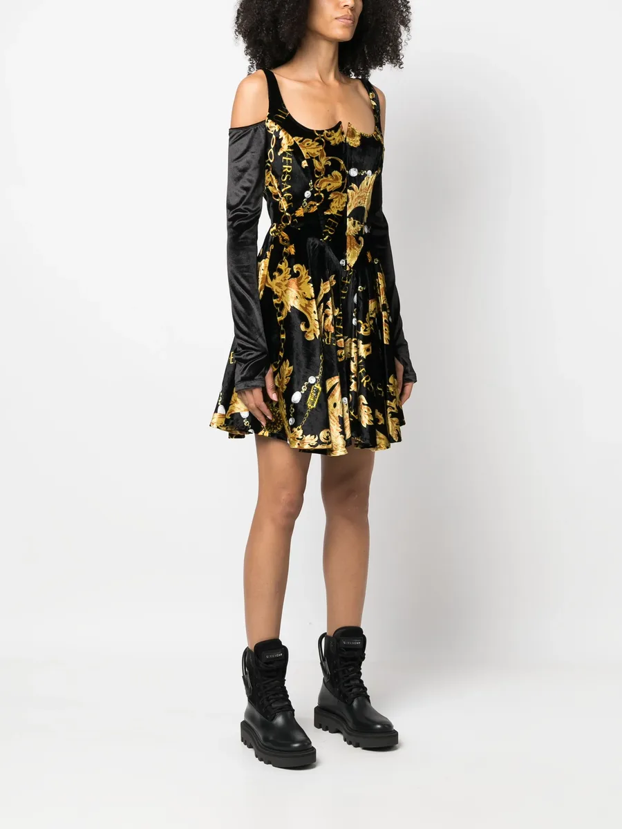 платье Chain Couture с длинными рукавами 6