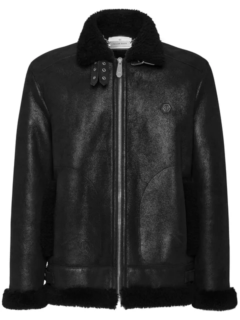 shearling biker jacket