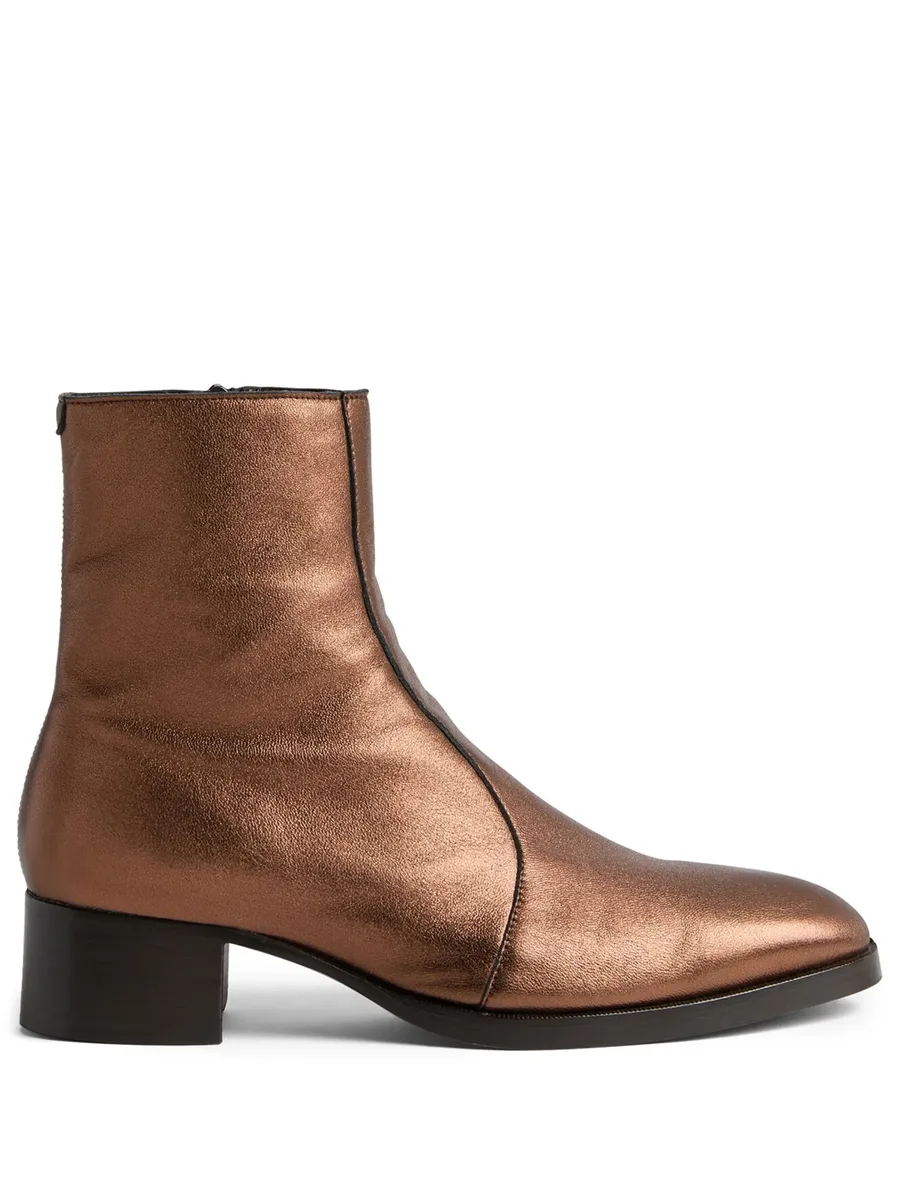 metallic-effect leather boots 2