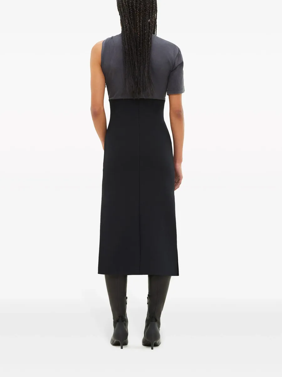 logo-print panelled midi dress 8