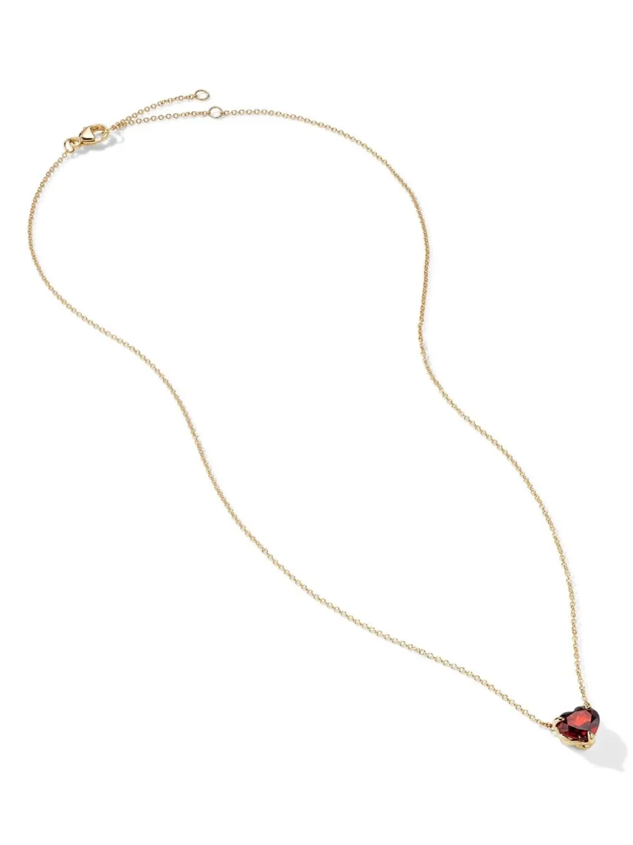 колье Chatelaine Heart из желтого золота с гранатом (8 мм) 3