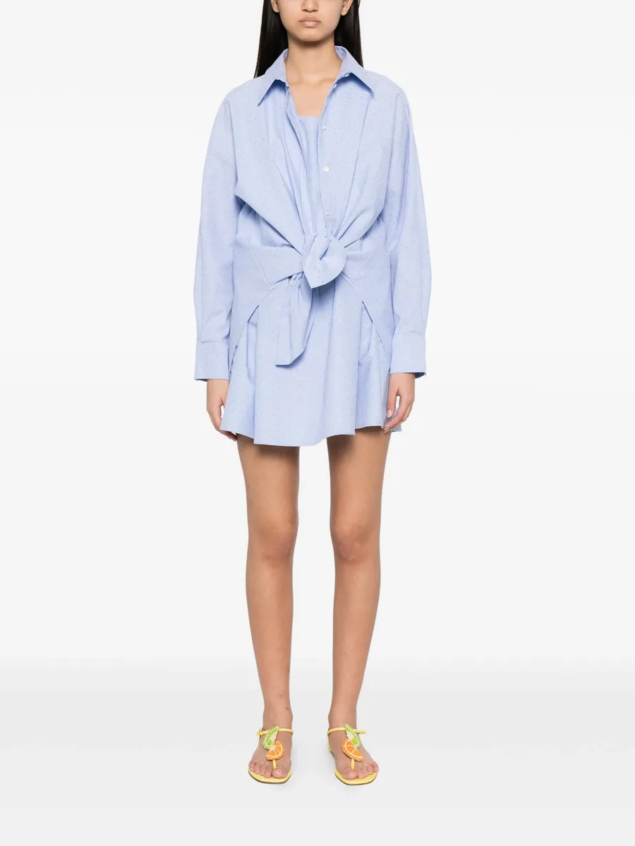 crystal-embellished tie-waist mini dress 4