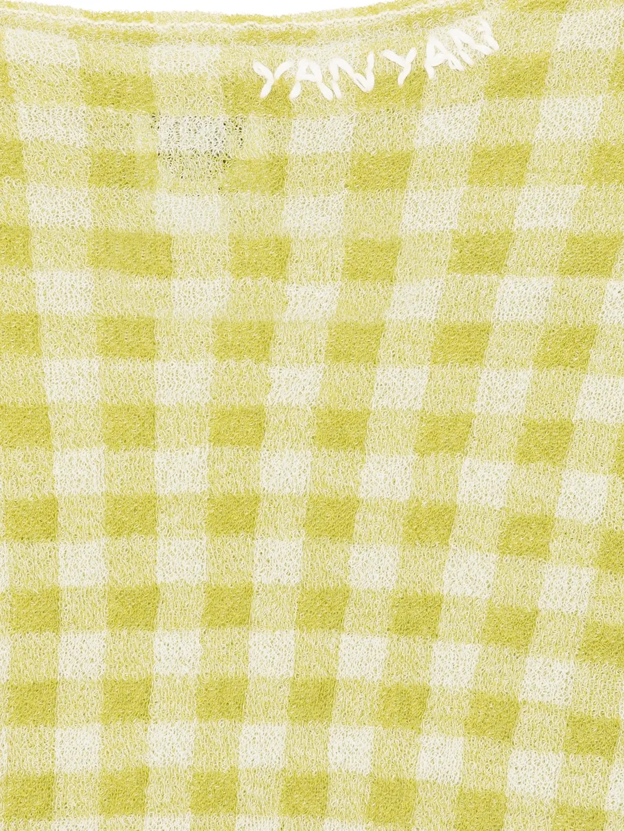 топ Gingham Boatneck LS 5