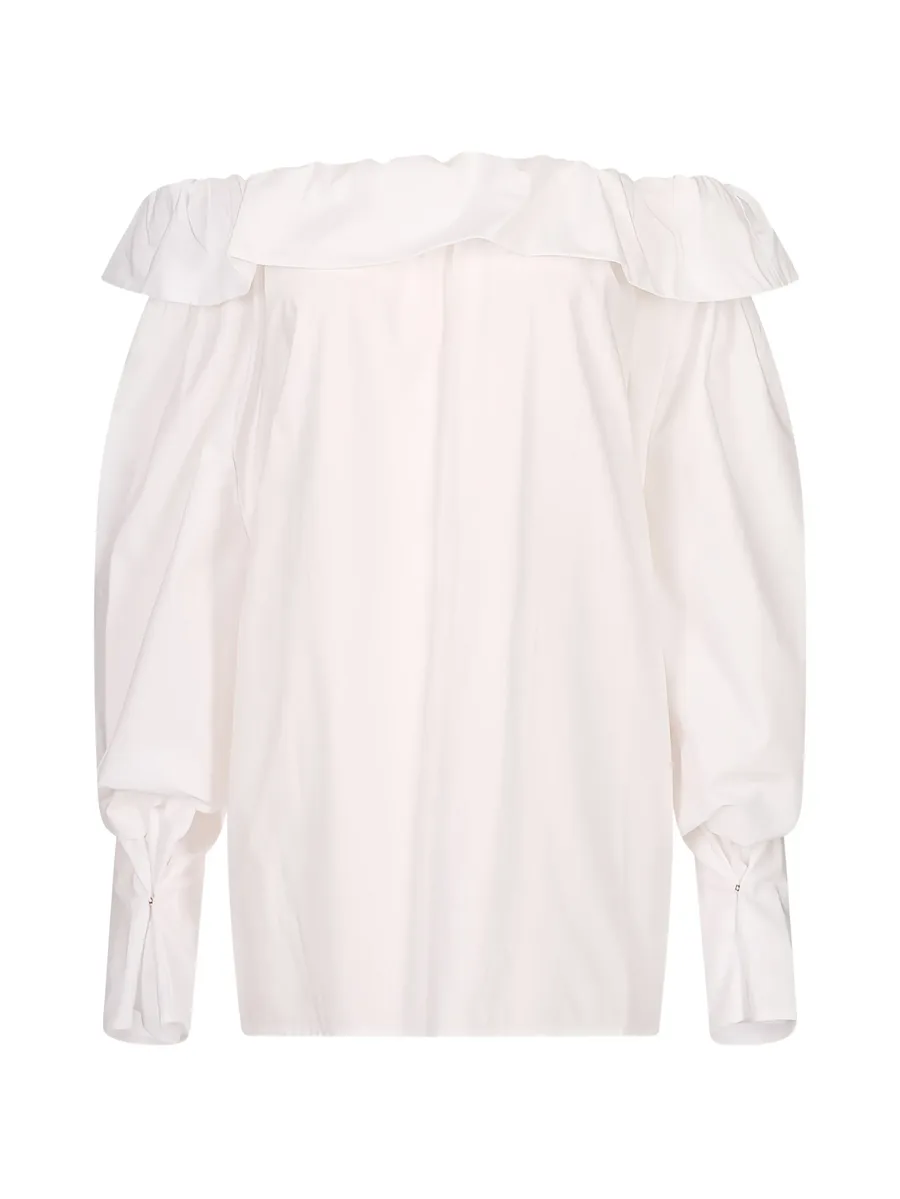 off-shoulder ruffled blouse 1