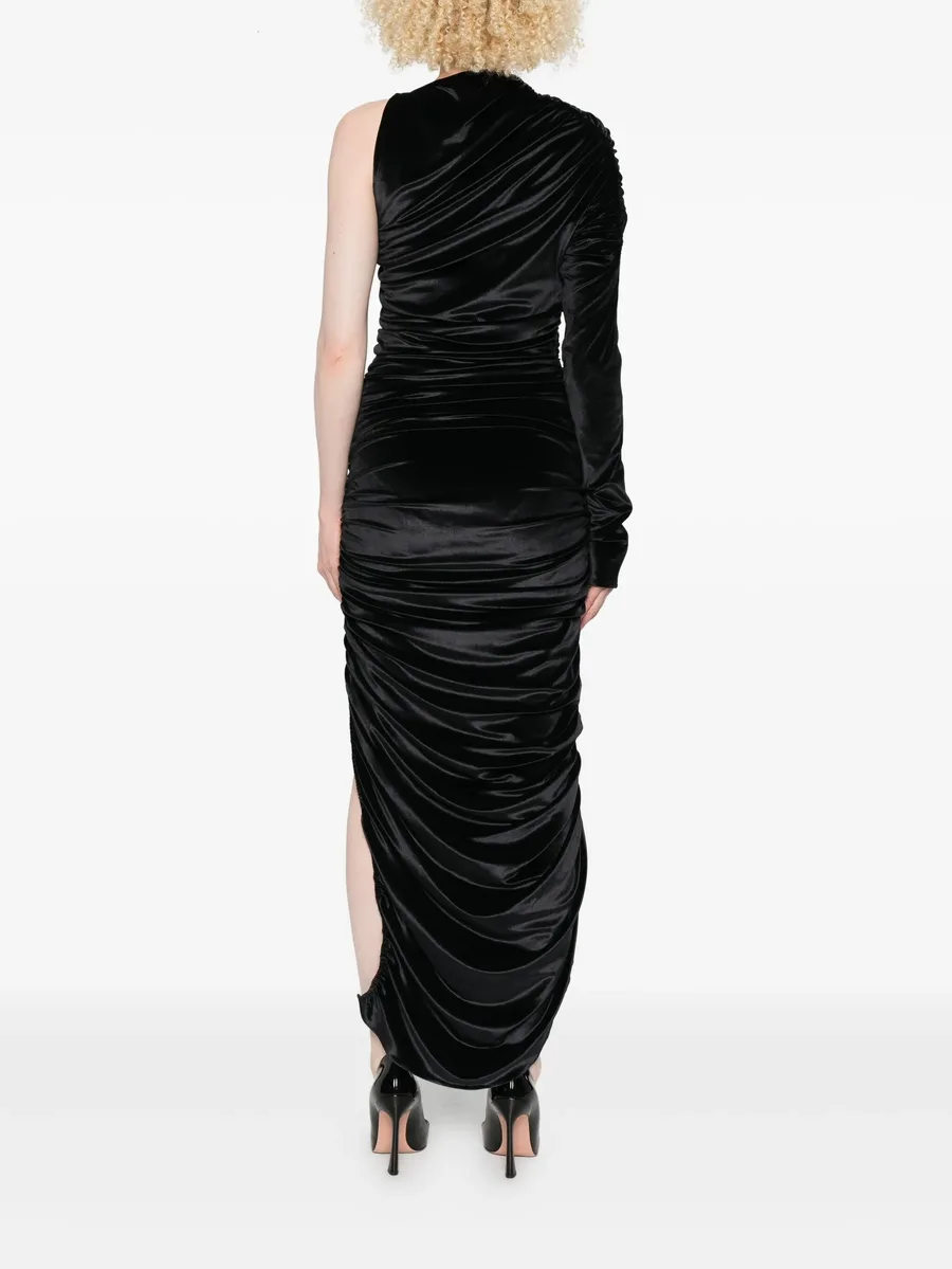 one-shoulder draped midi dress 7