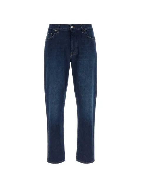 faded-effect five-pocket jeans