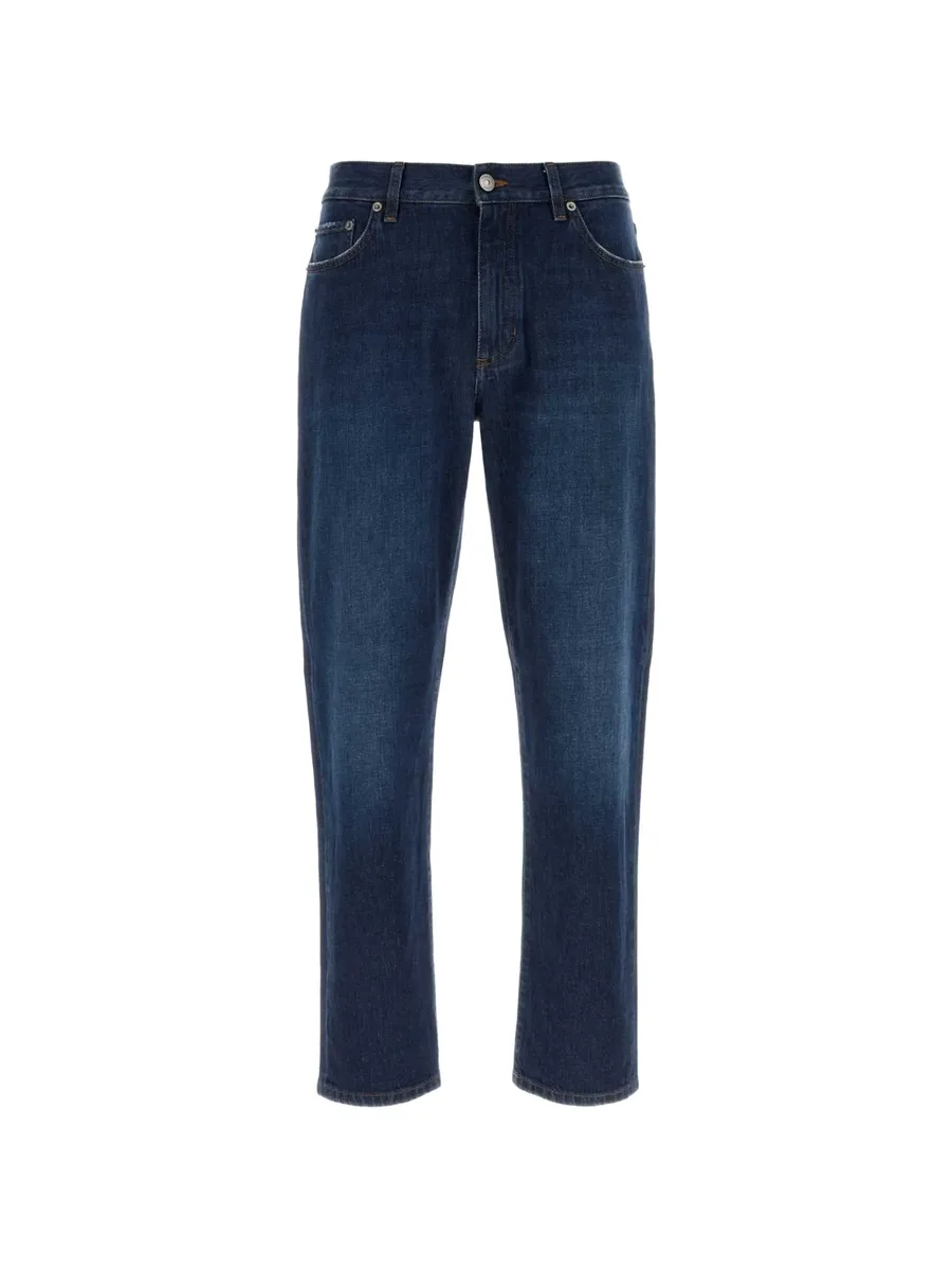 faded-effect five-pocket jeans 2