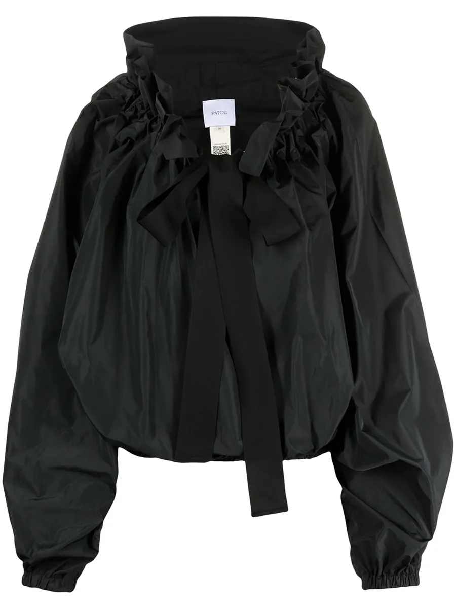 grosgrain puff-sleeve blouse 1
