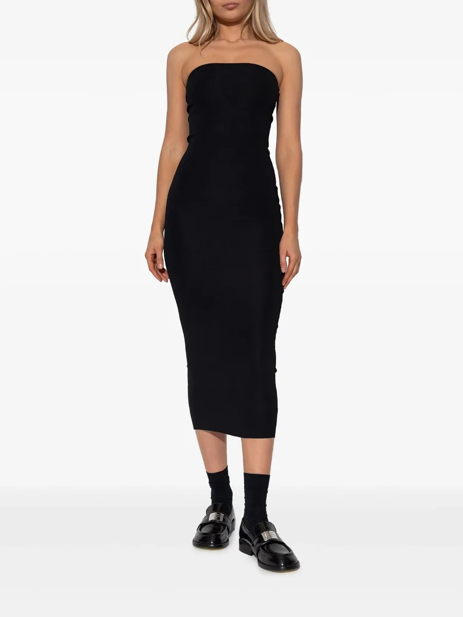 strapless ribbed midi dress 4