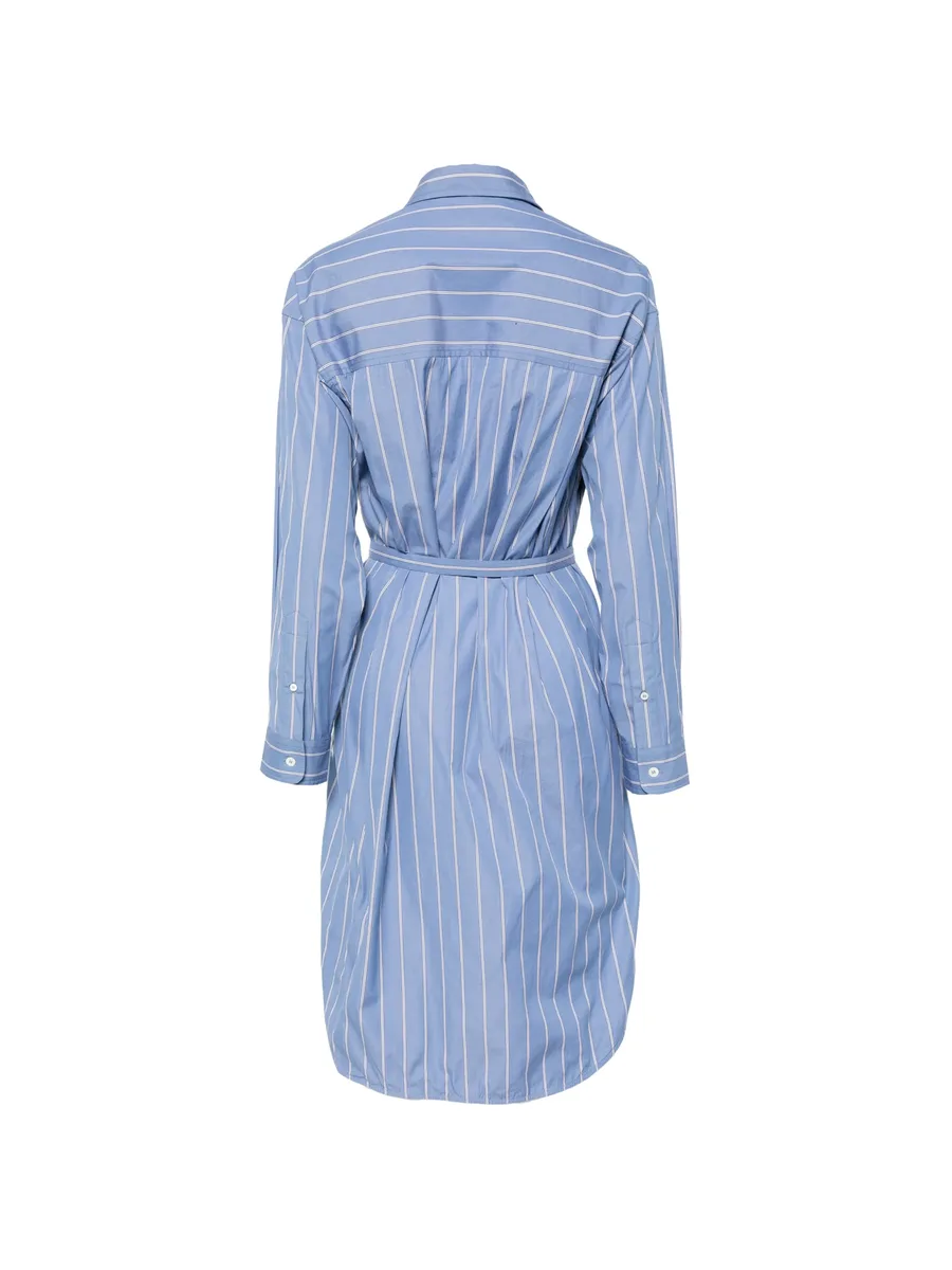 striped belted shirt midi dress 3