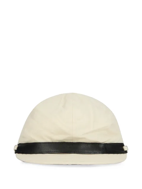 leather-band logo-plaque hat