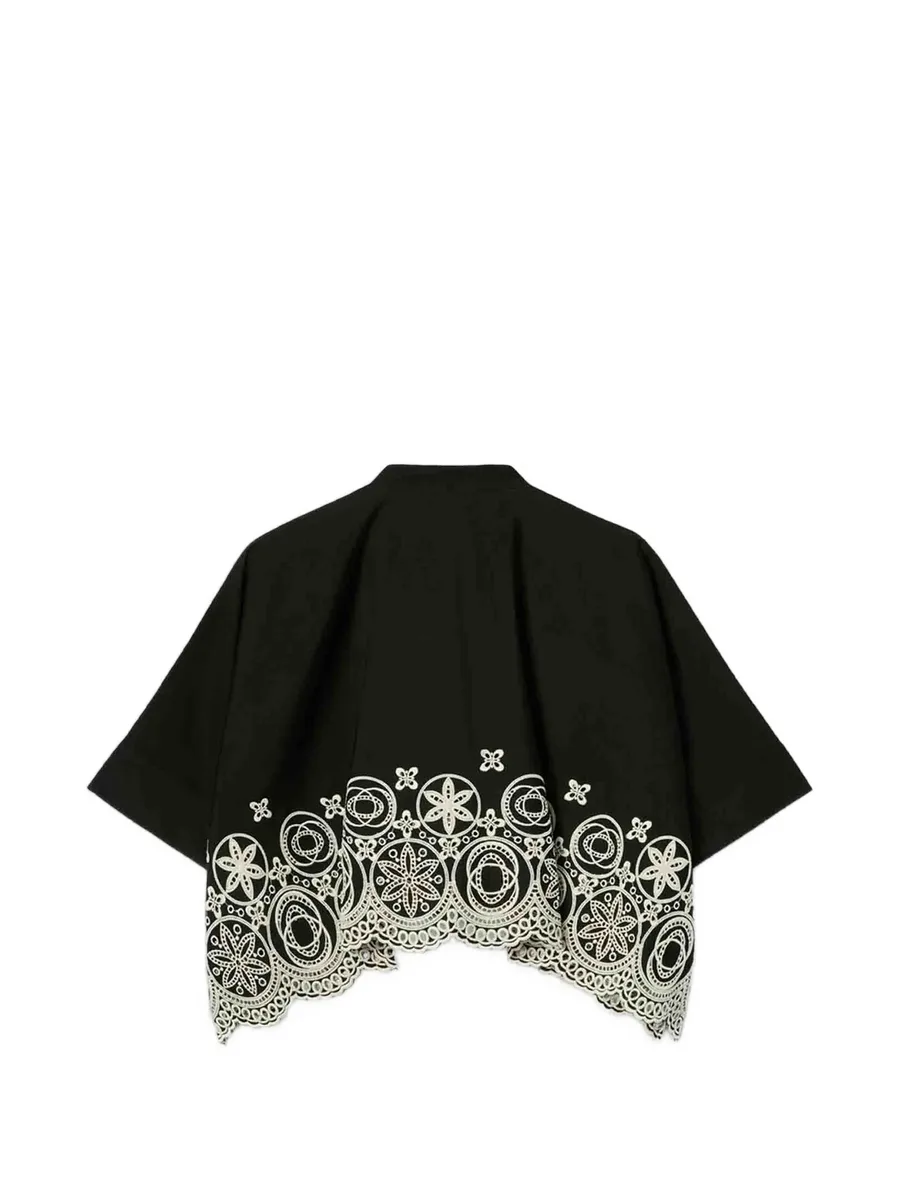 укороченная рубашка с вышивкой Mini Foulard Sangallo 1