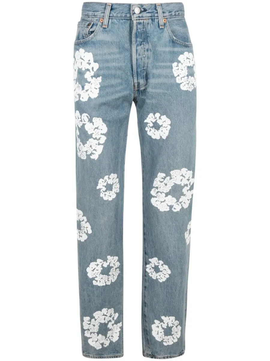 прямые джинсы с принтом Cotton Wreath из коллаборации с Levi's 2