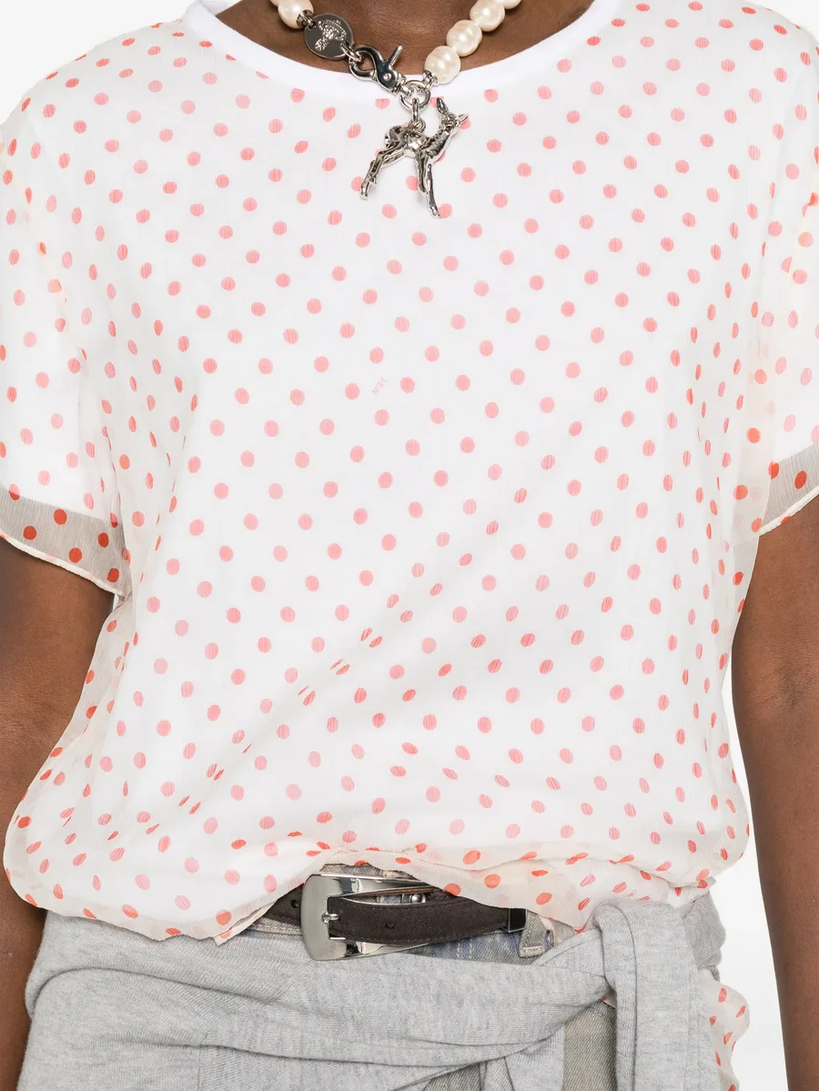 polka-dot sheer T-shirt 10