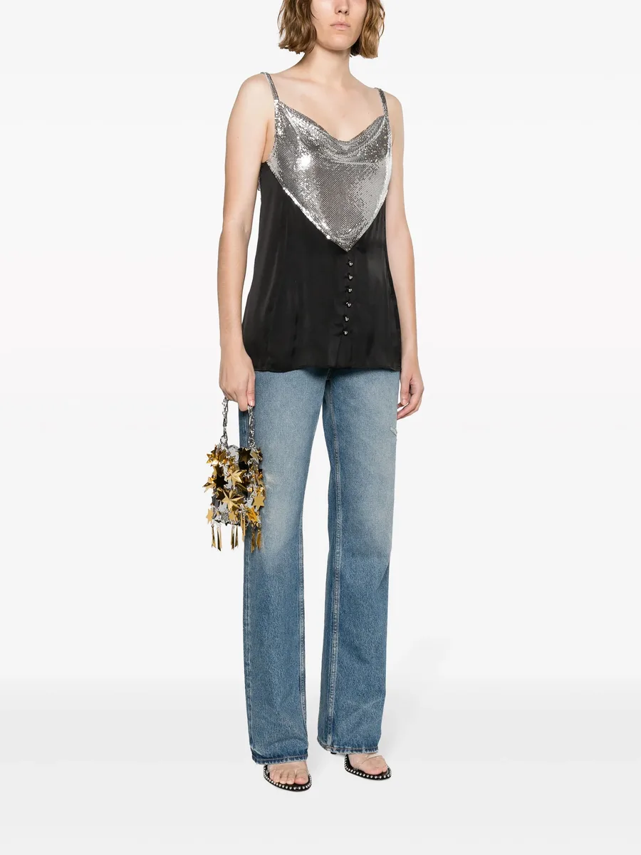 chainmail-panelled cowl-neck vest 3