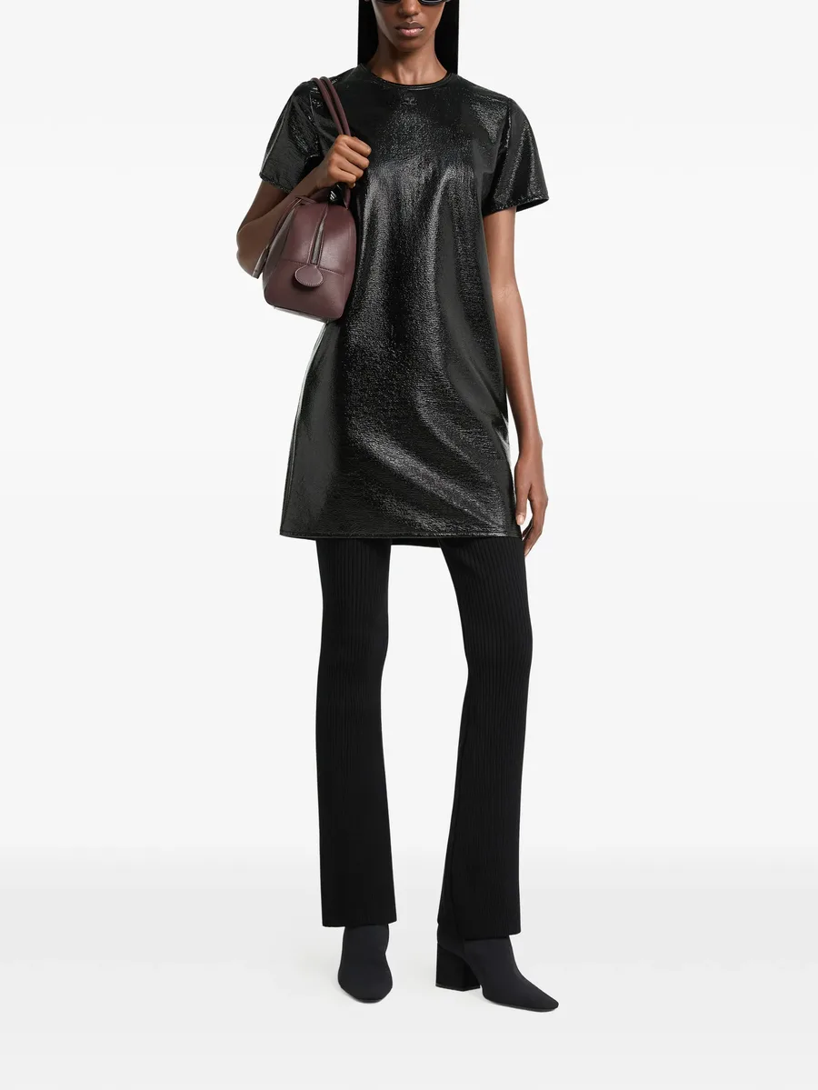 vinyl-effect short-sleeve mini dress 3