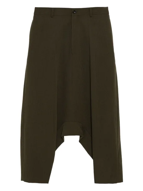 wool drop-crotch trousers