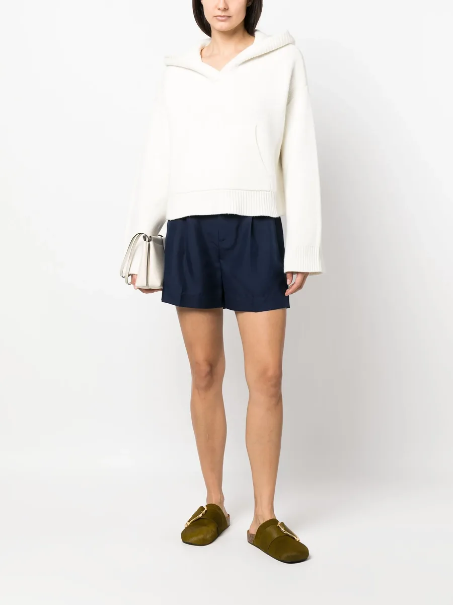 pleated silk shorts 3