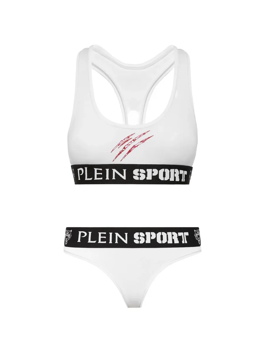 scratch-print logo-waistband underwear set 2