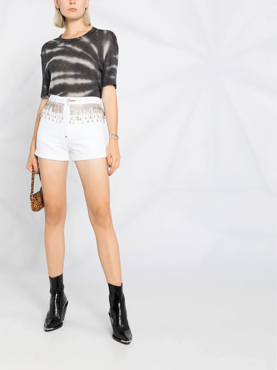 crystal-embellished denim shorts 4