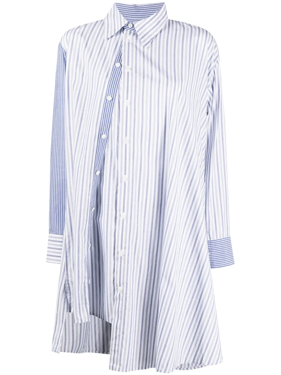 asymmetric striped cotton shirt 1