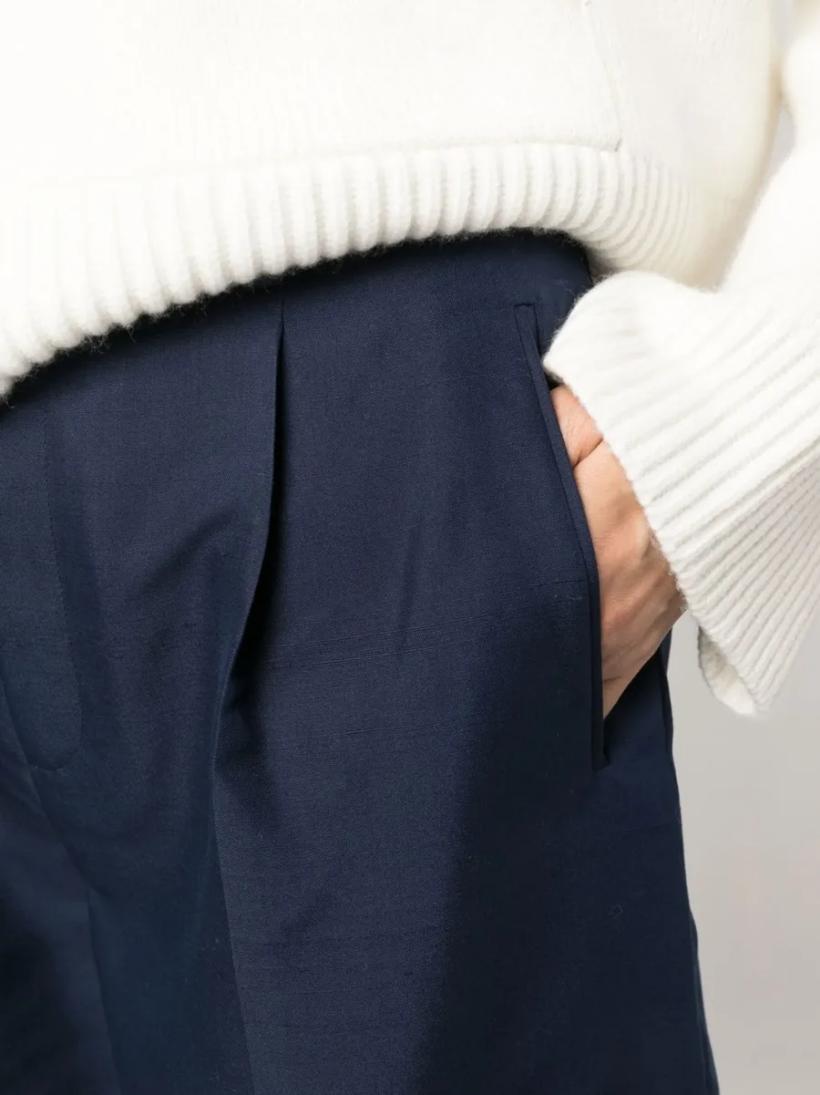 pleated silk shorts 10