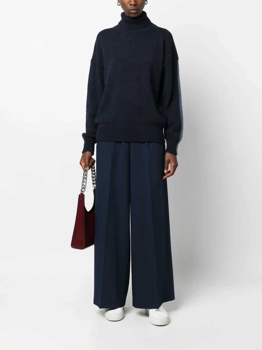 two-tone roll-neck jumper 3