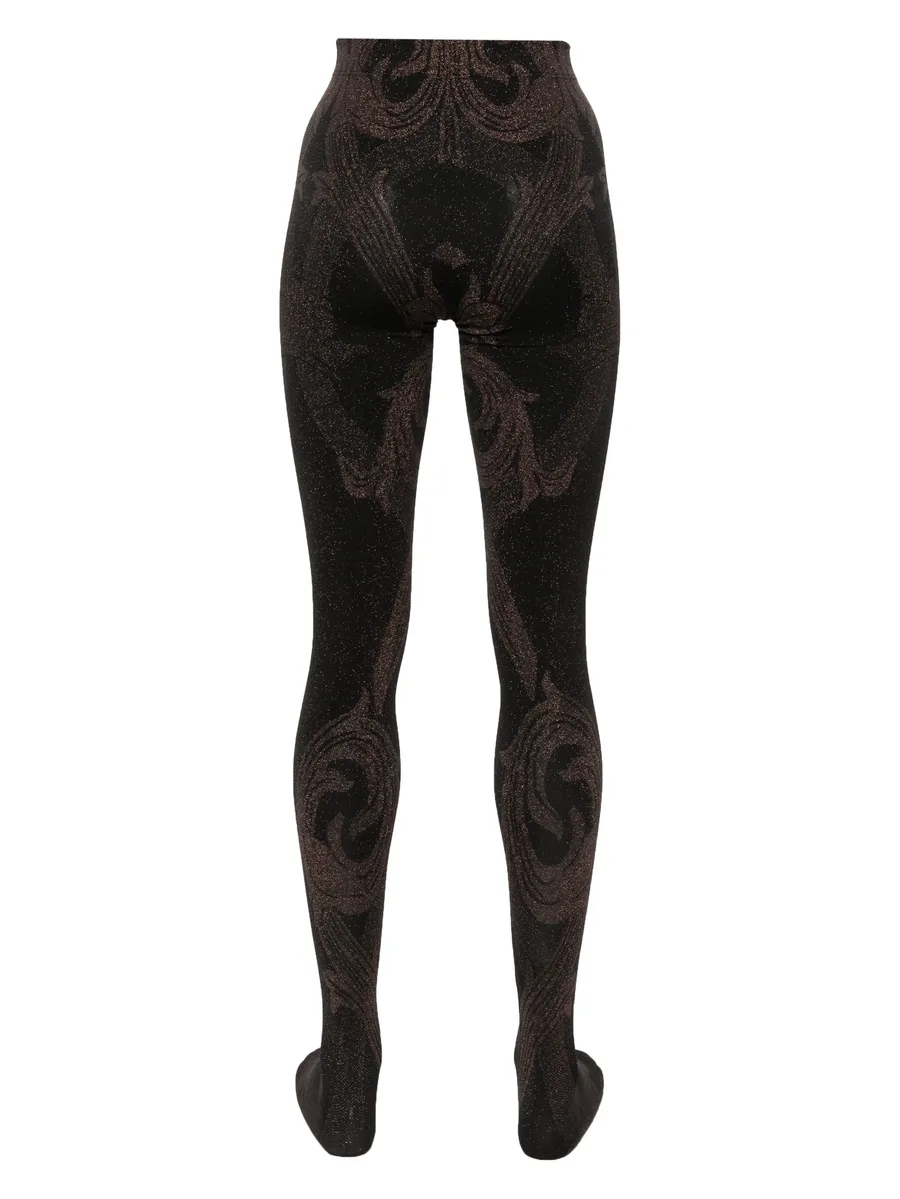 x ETRO metallic-threading jacquard tights 3