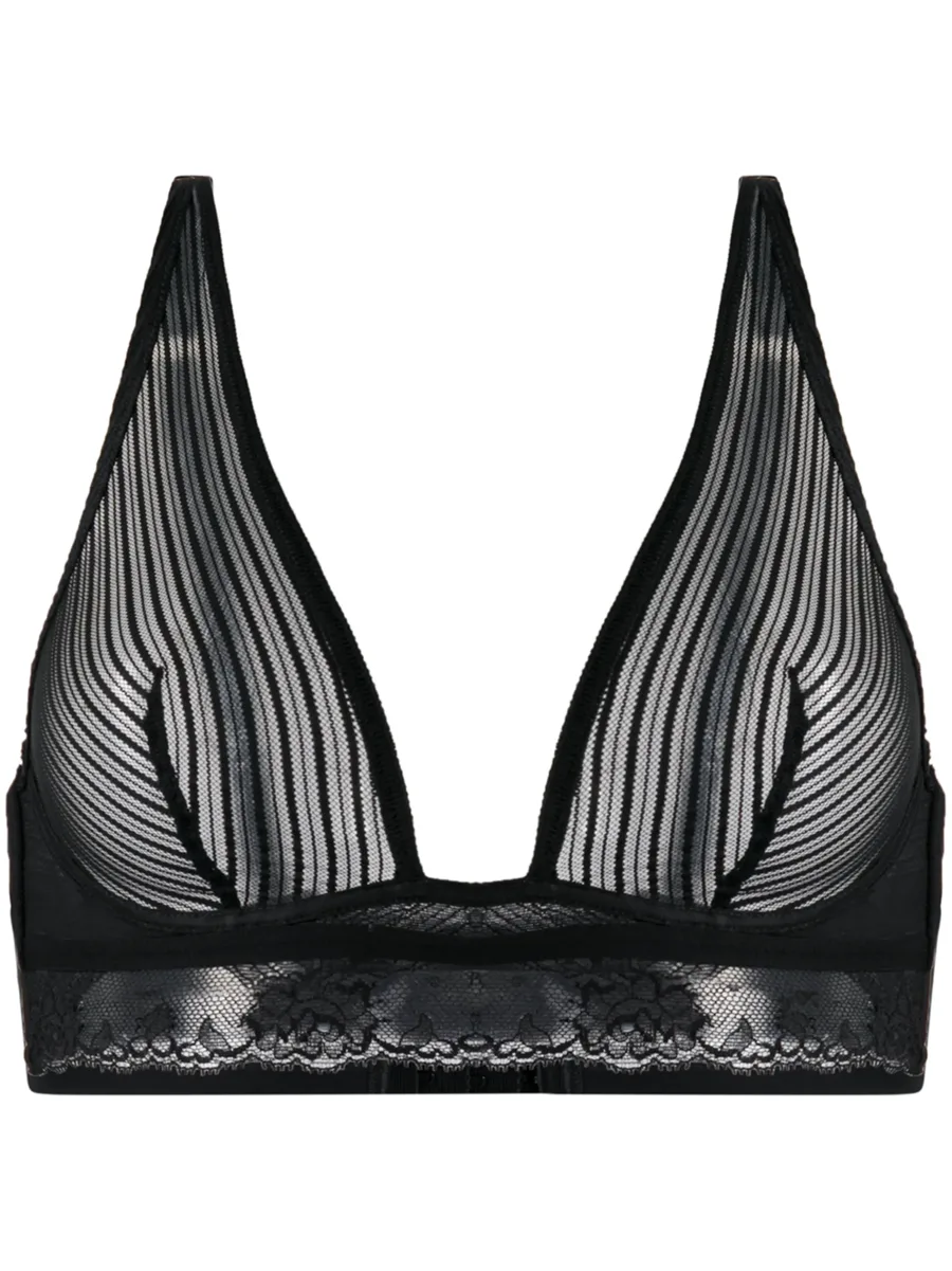 stripe mesh soft cup bra 1